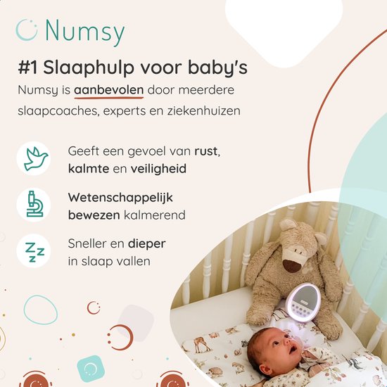 Numsy White Noise Machine – 29 Geluiden & Timer – 9.7 x 7.9 x 11.2 cm – Wit