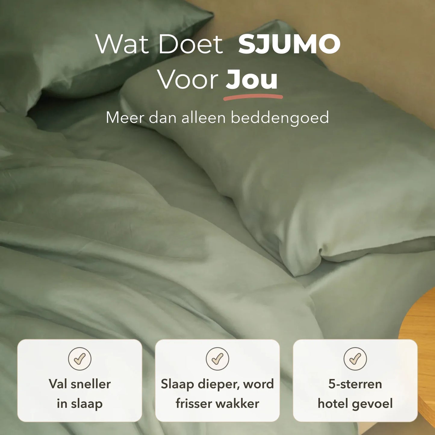 Sjumo Hoeslaken Tencel™ Sateen - 160x200 cm - Sage Green