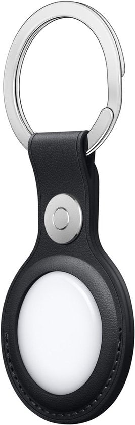 Apple - Airtag Sleutelhanger - leer - Zwart