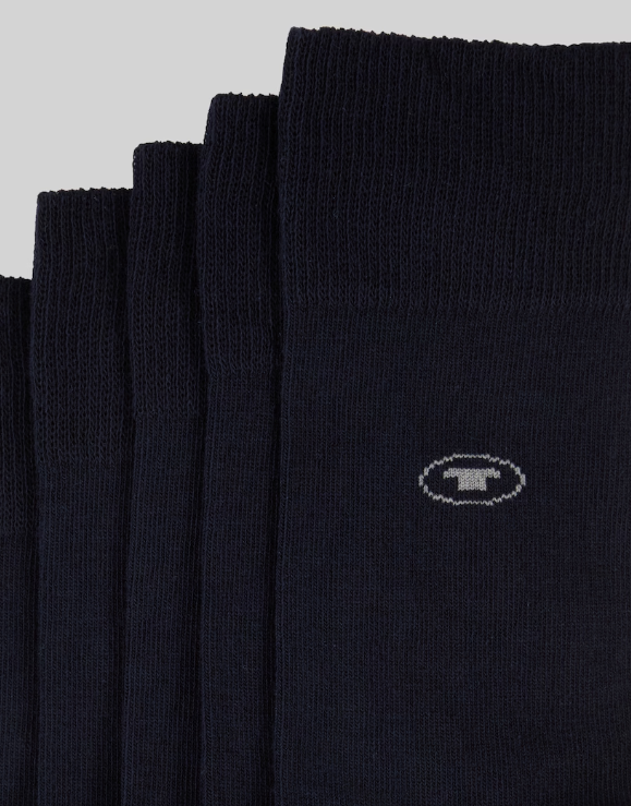 Tom Tailor Basic Sokken Heren Set van 6 - Dark Navy - Effen Katoen