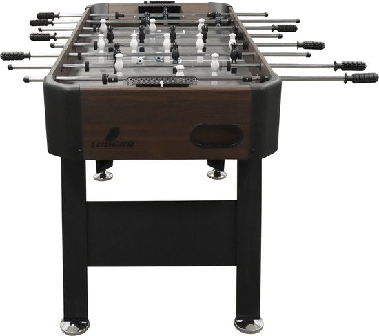 Cougar Striker Voetbaltafel – Donkerbruin/Zwart – Luxe Voetbaltafel met Verstelbare Pootjes, Balteruggave & Scoretellers – Voor 2 tot 4 spelers