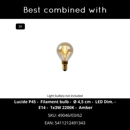 Lucide MADEE - Plafondspot (Plafondlamp) - 3xE14 - Zwart