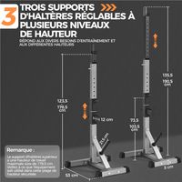 Squat Rack Verstelbaar Halterrek 135,5–190,5 cm met Gewichtssteunen en Veiligheidsbeugels 300 kg