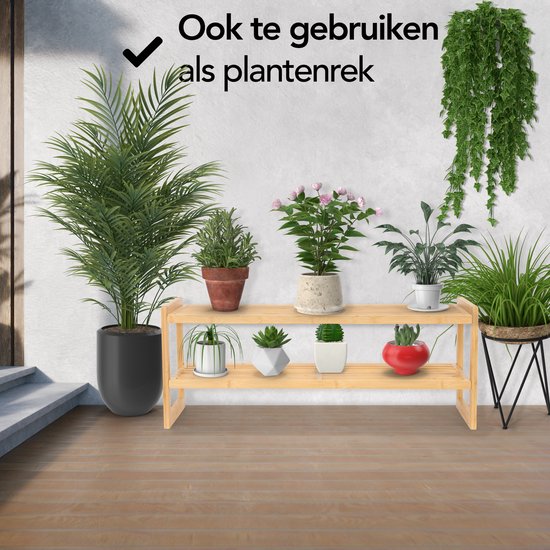 Brixy Schoenenrek - 2 Lagen - Bamboe Schoenenrek - Schoenenkast - Voor 9 Paar Schoenen - Hout
