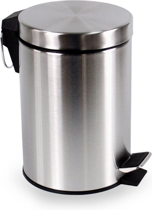 BRASQ Pedaalemmer 3 Liter - RVS - PB103 - Prullenbak met uitneembare Pedaalemmer - Prullenbak - Vuilnisbak - Vuilbak - Afvalbak - Badkamer of toilet