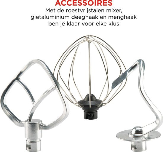 Keukenmachine - Bourgini Kitchen Chef Plus 5.5L - Keukenmixer - KeukenRobot Zwart