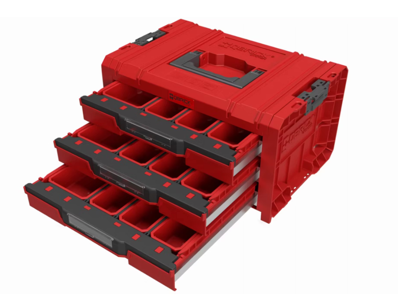 Qbrick System Pro Drawer Workshop Set 4 Rood – 525 x 345 x 885 mm