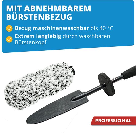 Licargo Microvezel Velgborstel met Afneembare Borstelhoes – Extra Dunne Velgenreinigingsborstel voor Alle Velgtypes