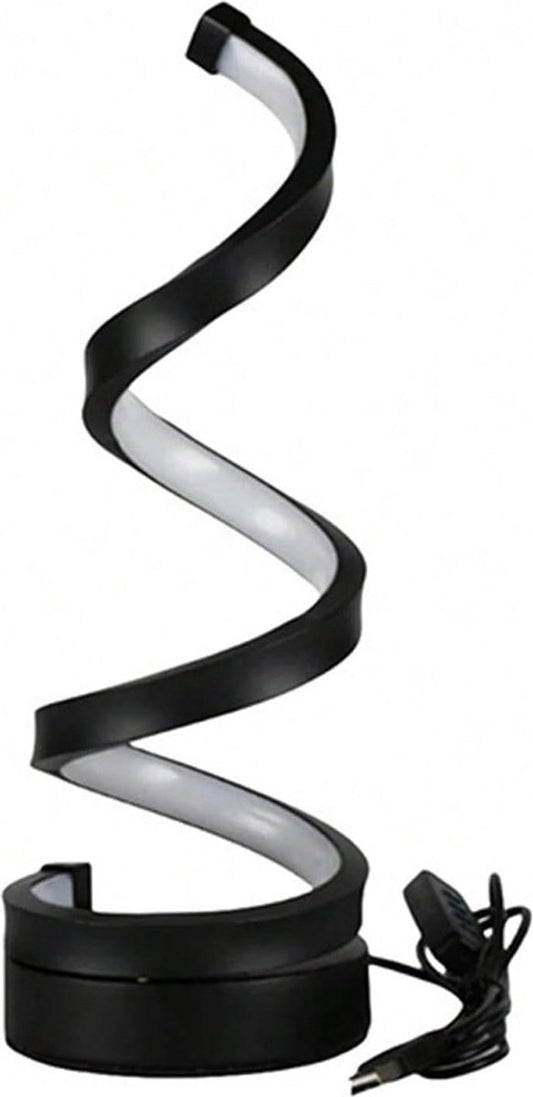 NEXXT – LED Tafellamp Spiraal – USB-Aangedreven – Dimbaar – 3 Lichtkleuren – Minimalistisch Design – Nachtkastje / Bureau – Zwart