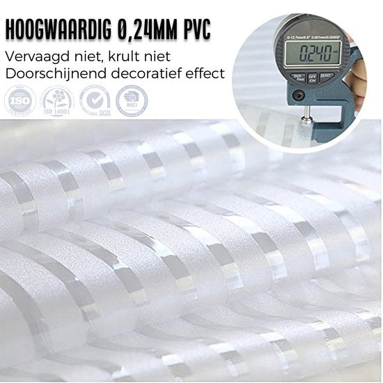 Homewell Raamfolie HR++ 70x300cm - Zonwerend & Isolerend - Statisch - Strepen