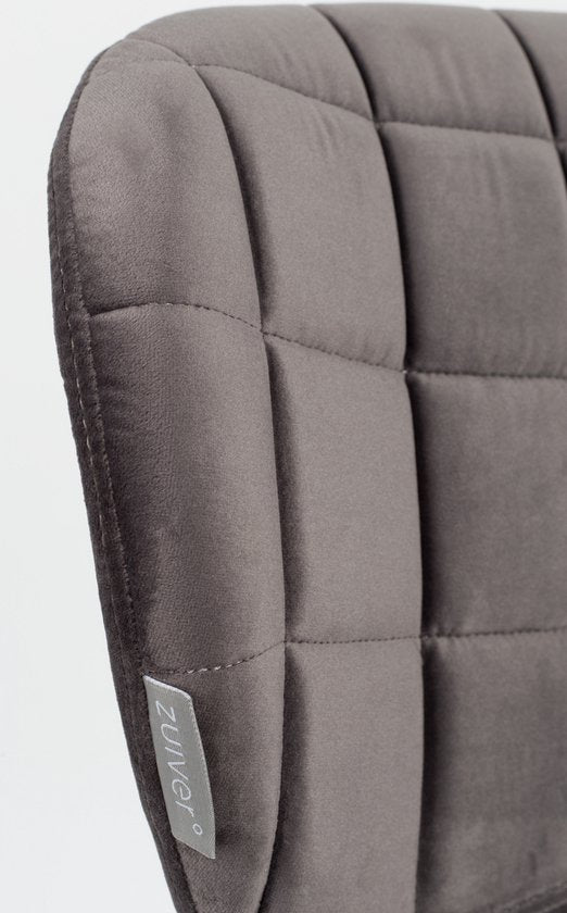 Zuiver OMG Velvet Eetkamerstoelen Grijs - Set van 2