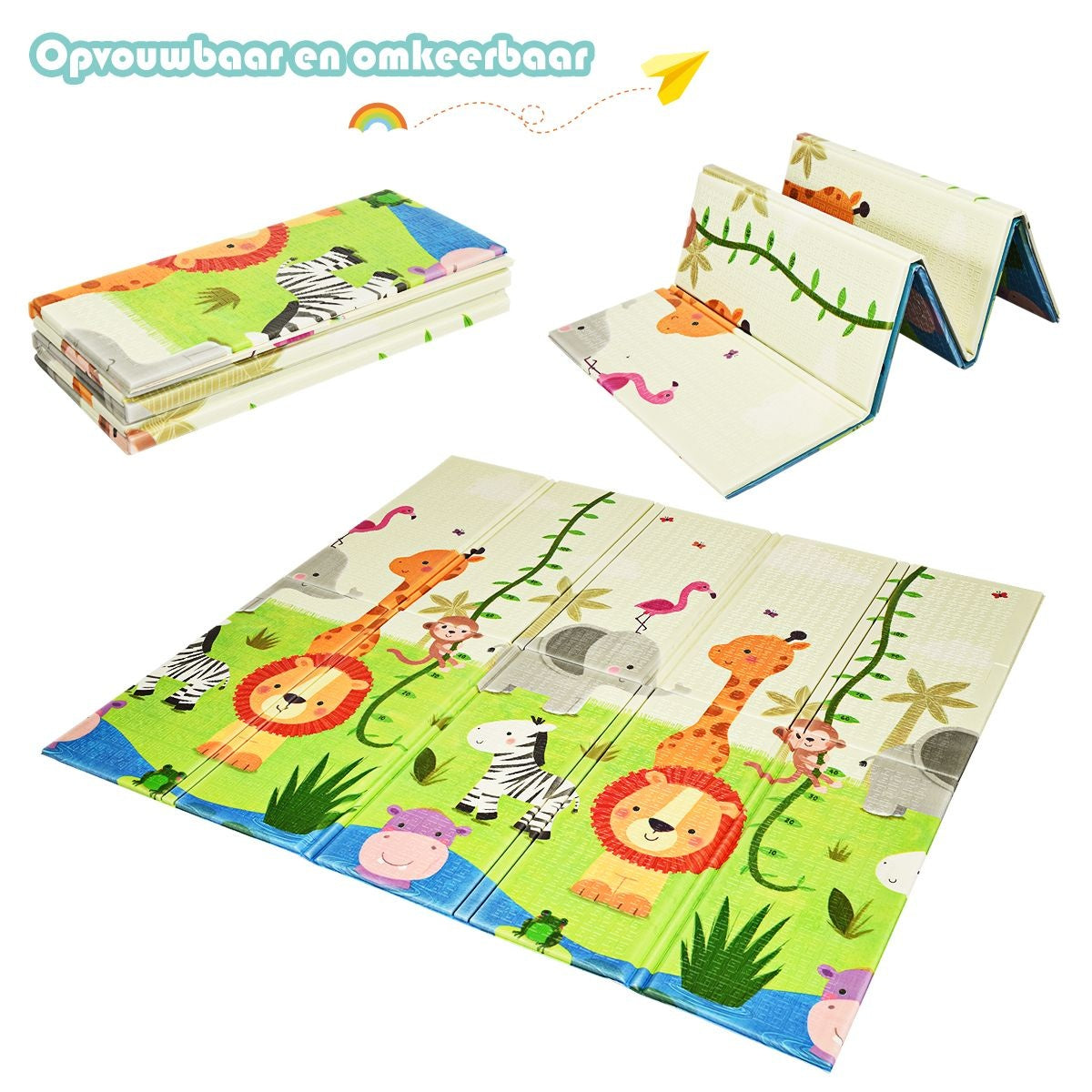 Coast Baby Kruipmat Speelmat Opvouwbare Babymat Dubbelzijdige Speelmat Groen