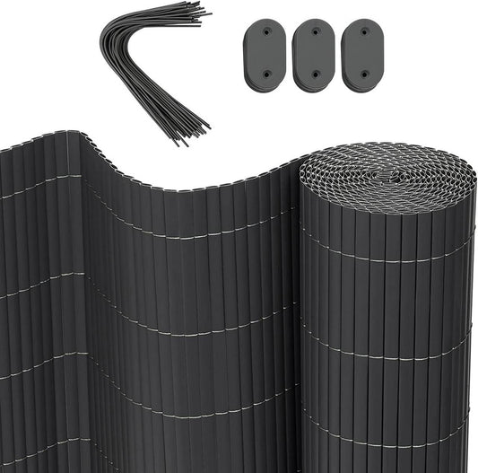 WOLTU PVC Privacymat - Windscherm - Grijs - 400x100cm