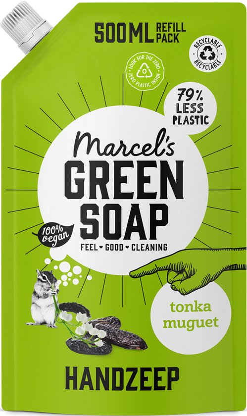 Marcel's Green Soap Handzeep Refill Tonka & Muguet 6 x 500ml