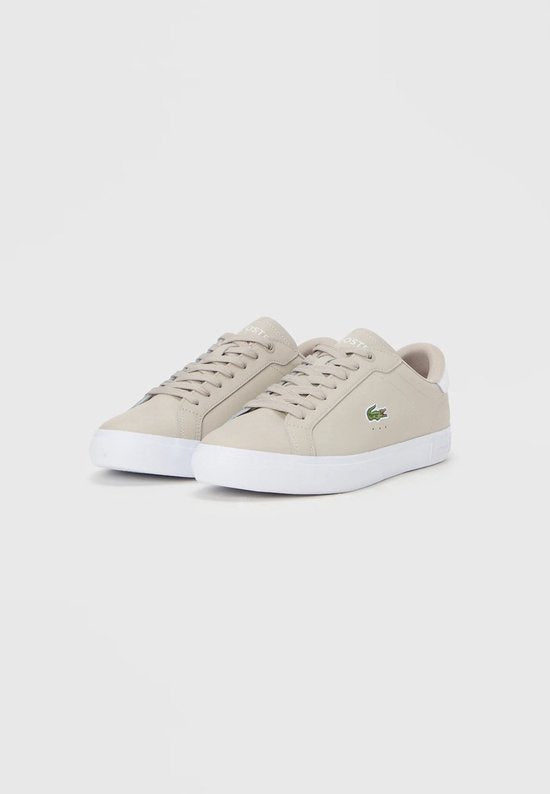 Lacoste POWERCOURT 126 1 SMA GRY/WHT Heren Sneakers - Maat 40 grijs-wit