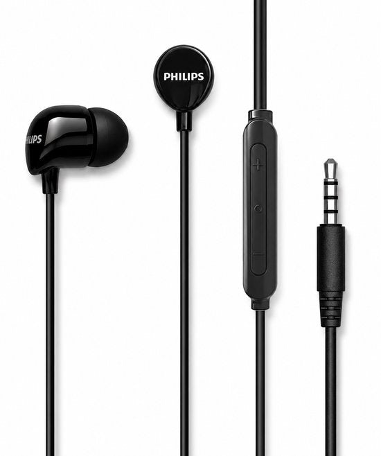 Philips In-Ear koptelefoon TAE1156BK - Clear Sound - Bekabeld - Remote met microfoon - Jack plug 3.5 mm- Zwart