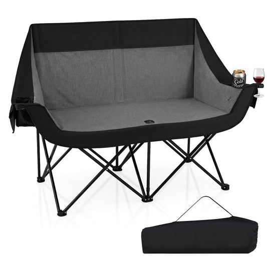 Coast Opvouwbare Dubbele Campingstoel - Verwarmd - 3 Warmtestanden - Zwart