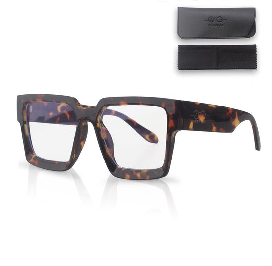 LC Eyewear Computerbril - Blauw Licht Bril Zonder Sterkte - Blue Light Glasses - Beeldschermbril - Unisex - Luipaard