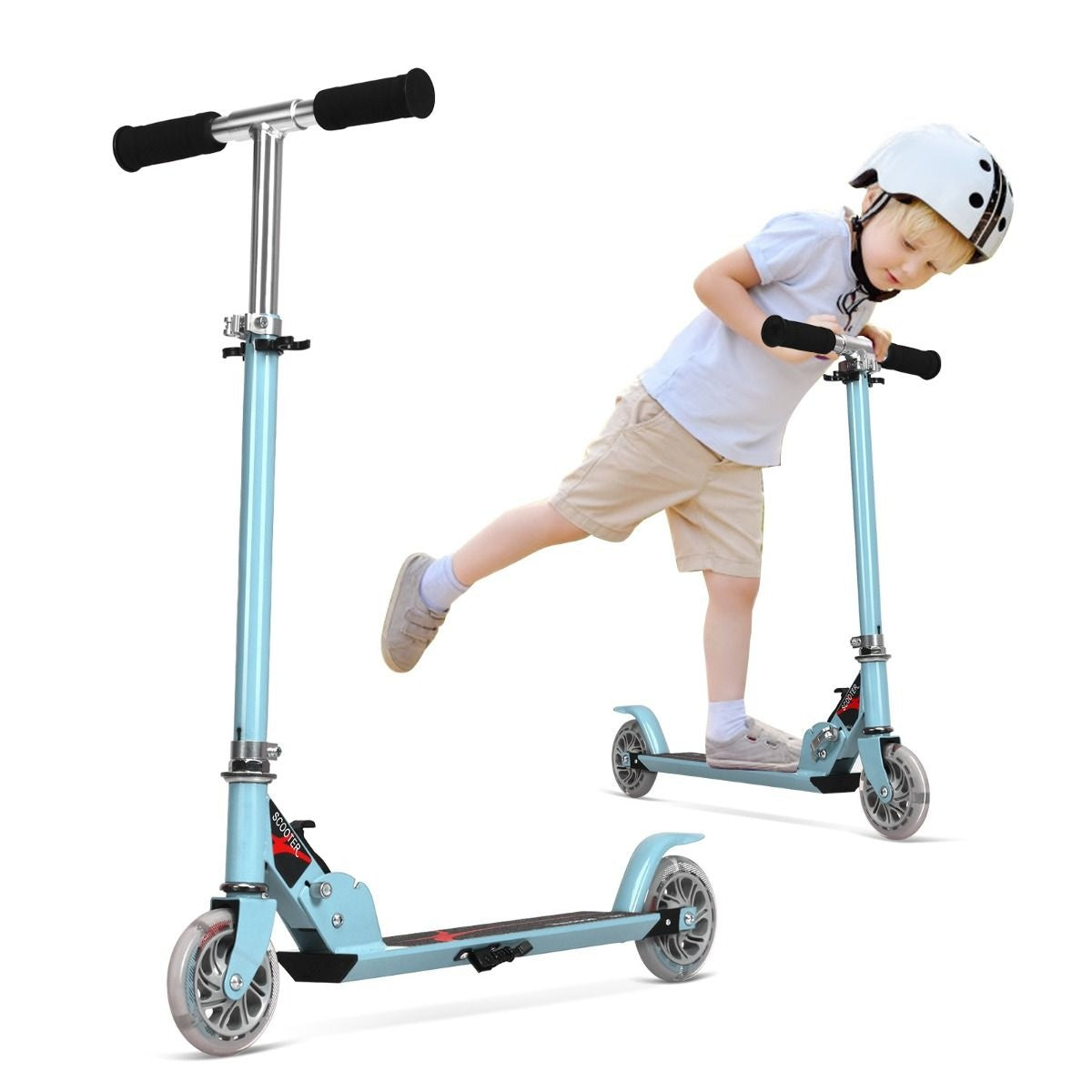Coast Opvouwbare Step Voor Kinderen - LED Verlichte Wielen - Blauw