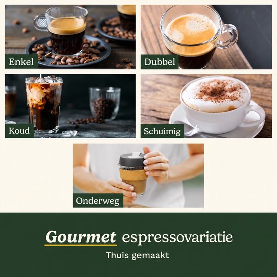 Cuisinart Slim Espresso Pistonmachine voor Espresso Americano en Cold Brew met Geïntegreerde melkopschuimer voor Latte en Cappuccino 15 bar druk bodemloze portafilter Compact design geschikt voor reismokken 1.5L waterreservoir