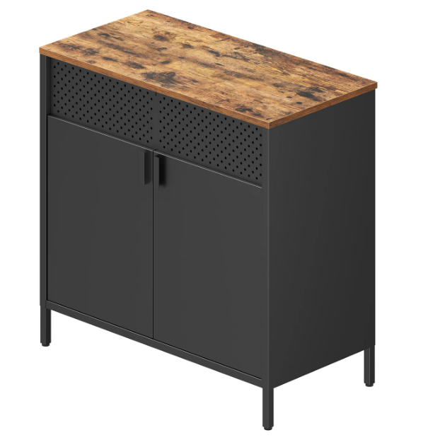 Joyfurnos Zwarte Opbergkast met Deur & Verstelbare Plank - 80 x 40 x 76 cm