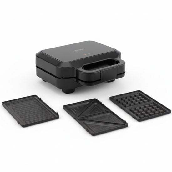 Safecourt Kitchen Tosti-apparaat – 3-in-1 tosti-ijzer, wafelijzer én contactgrill – Uitneembare PFAS-vrije platen & vaatwasserbestendig – compact – snel warm – Contactgrill