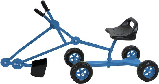 AXI Dean de Graafmachine voor in de zandbak Blauw/zwart – 4 wielen - 360° draaibare zitting