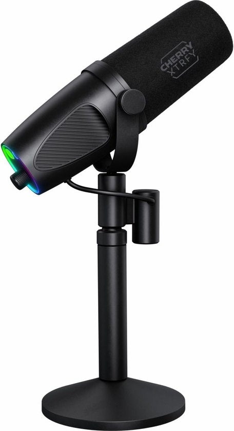 CHERRY XTRFY Ngale X - Microfoon - USB & XLR - Dynamisch - RGB - 2m Kabel - Zwart