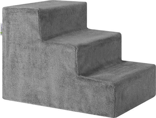 Juskys Huisdierentrap - Hout - Max. 50 kg - Grijs - 46 x 36 x 34 cm