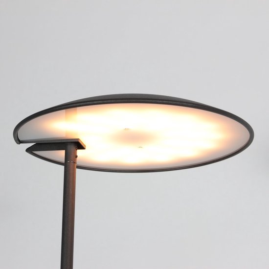 Vloerlamp Daphne 2 4602ZW - zwarte moderne vloerlamp met draaibare en kantelbare leesarm, van metaal en elektronica - Steinhauer