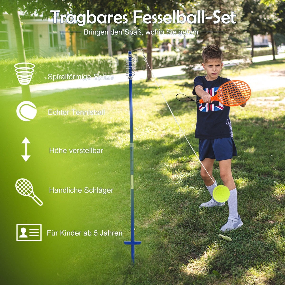 Coast Portable Tetherball Set 3-fasen hoogte verstelbare set met bal twistballet