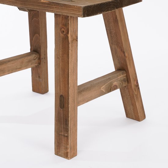 Mica Decorations Houten Krukje – Gerecycled Hout – Max. 50 kg – 38 x 28,5 x 34 cm – Bruin