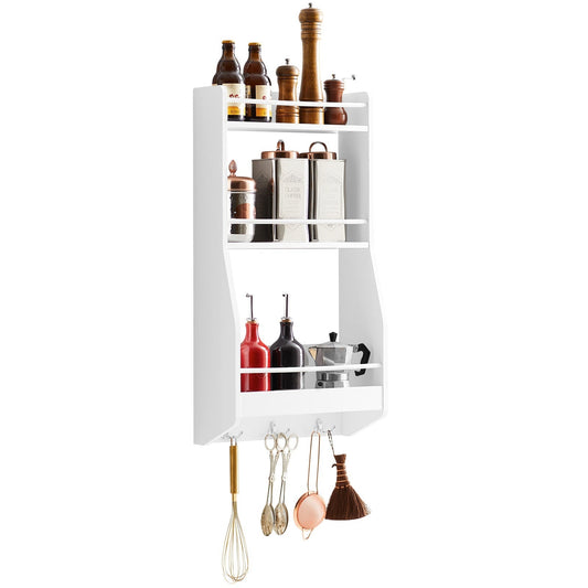 SoBuy Keuken Wandkast - Wit - 38 x 17 x 75 cm