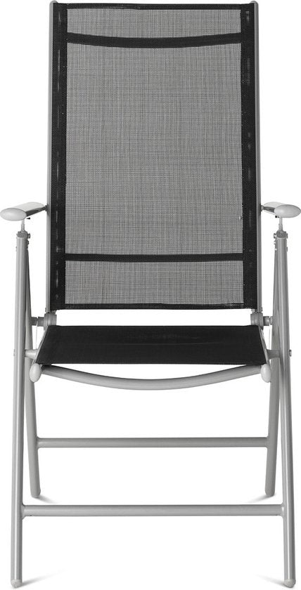 909 Outdoor - Tuinstoelen - Set van 2 - Verstelbare Rugleuning - Inklapbaar - Zitstoelen - Aluminium en Textileen - 69 x 56 x 106 cm