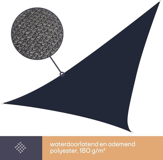 Perel Schaduwdoek - HDPE - 10.8 m² - Incl. D-ringen - 5 x 5 x 5m - Donkergrijs