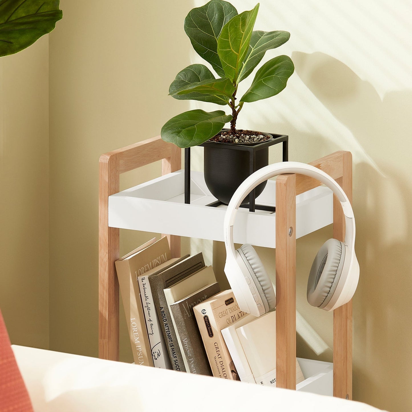 SoBuy Badkamerkastje met 3 Vakken - 28x74x20 cm - Hout/Wit