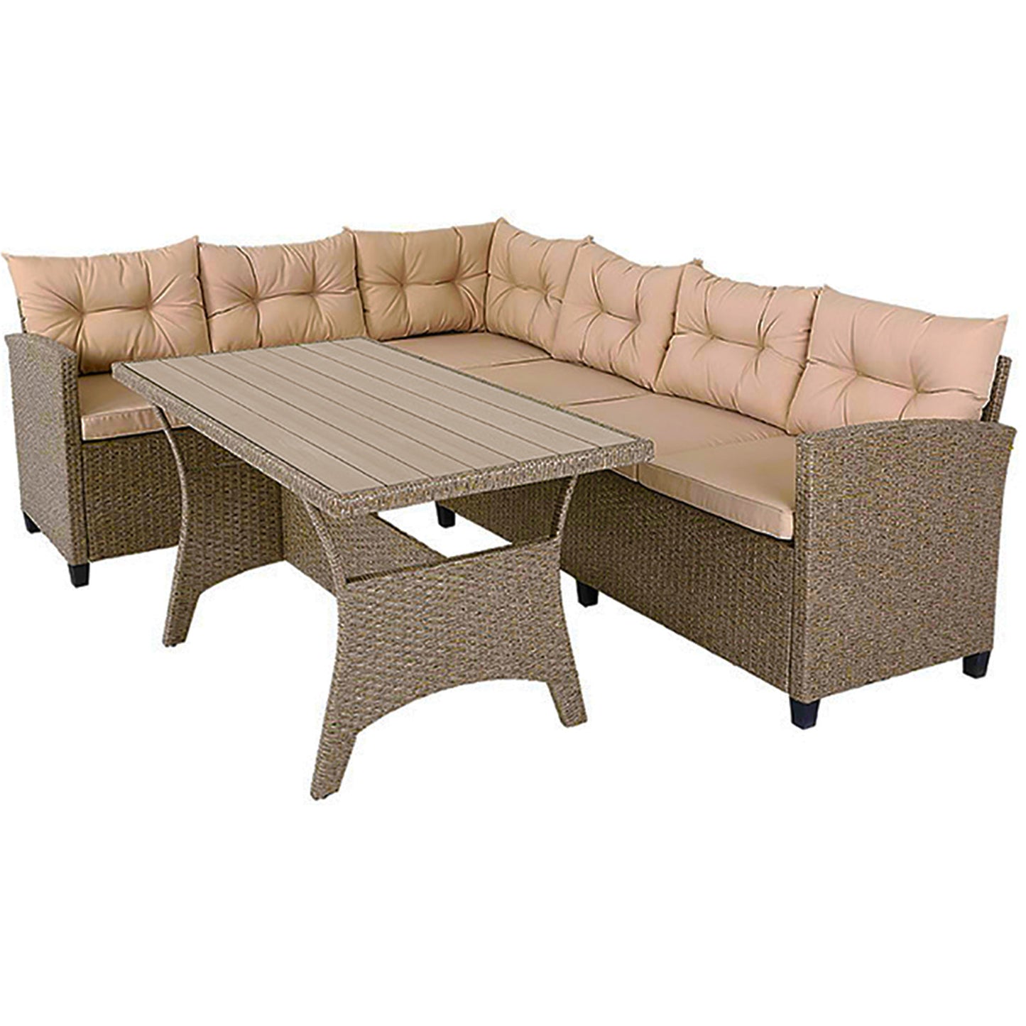 Casaria Loungeset 16-delig Grijs/Beige Kunststof