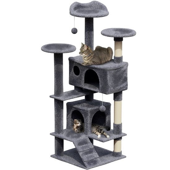 Avalo Krabpaal Voor Katten Met 7 Niveaus - 137x50x50 CM - Donkergrijs