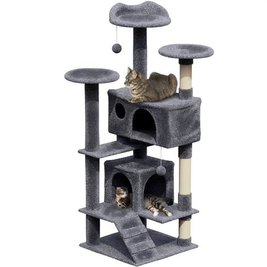 Avalo Krabpaal Voor Katten Met 7 Niveaus - 137x50x50 CM - Donkergrijs
