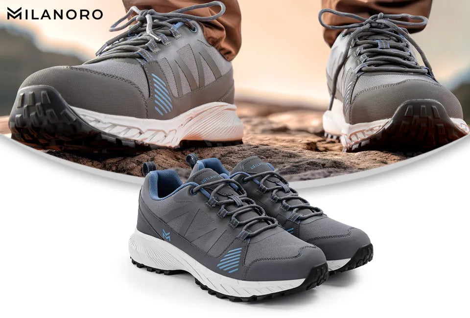 Milanoro Wandelschoenen Maat 42 - Softshell - Gripzool - Grijs/Blauw