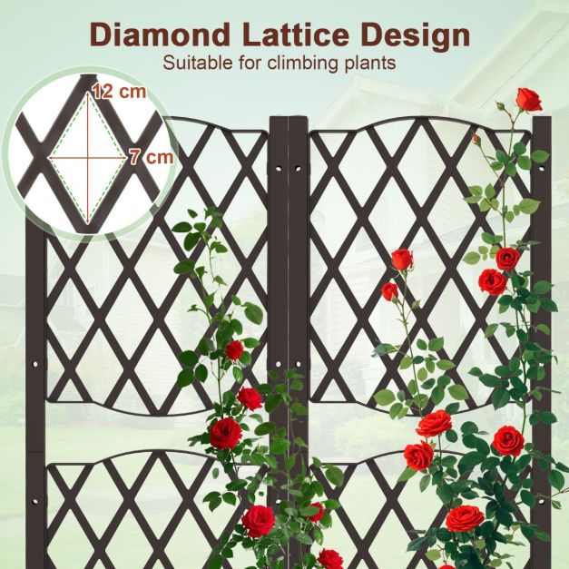 Coast Dubbele Plantenbak - PE - Drainage - Klimrek - Vrijstaand - 80x40x122 cm - Bruin