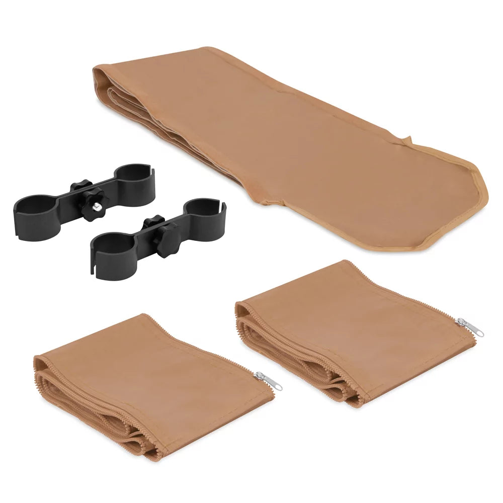VONROC Koppelsysteem voor Partytenten 3 x 4,5 m – Verbindingsset met Regengoot & Zijwandverbinders – Beige