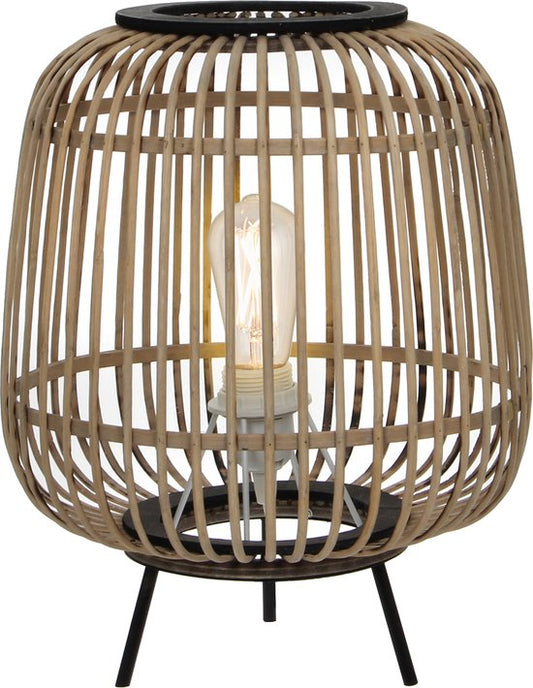 Mica Decorations - Nimes Tafellamp - H37 x Ø29 cm - Bamboe - Lichtbruin