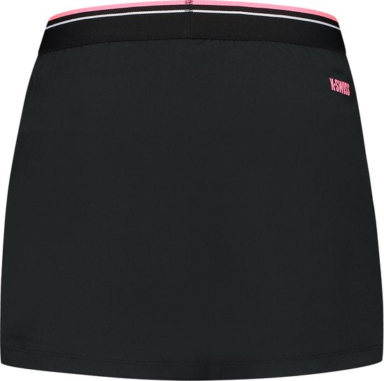 K-Swiss Hypercourt Skirt 6 Dames - Maat L - Zwart/Roze - Tenniskirt - Padelskirt