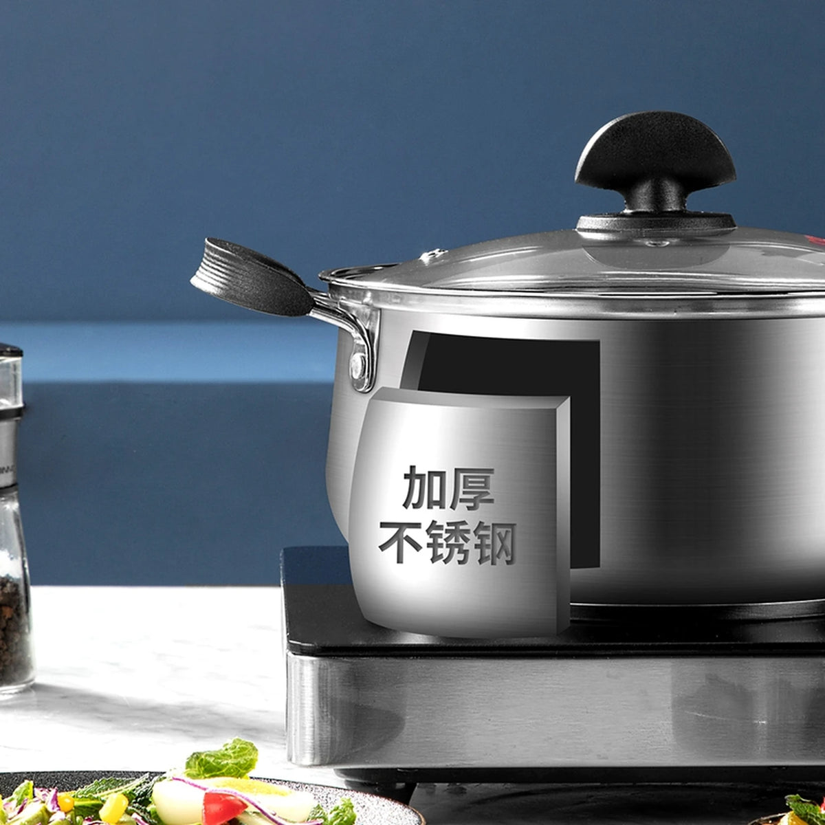 Cooker King Stoofpan & Soeppan – 20 cm – Zonder Antiaanbaklaag – Geschikt voor Inductie en Gas
