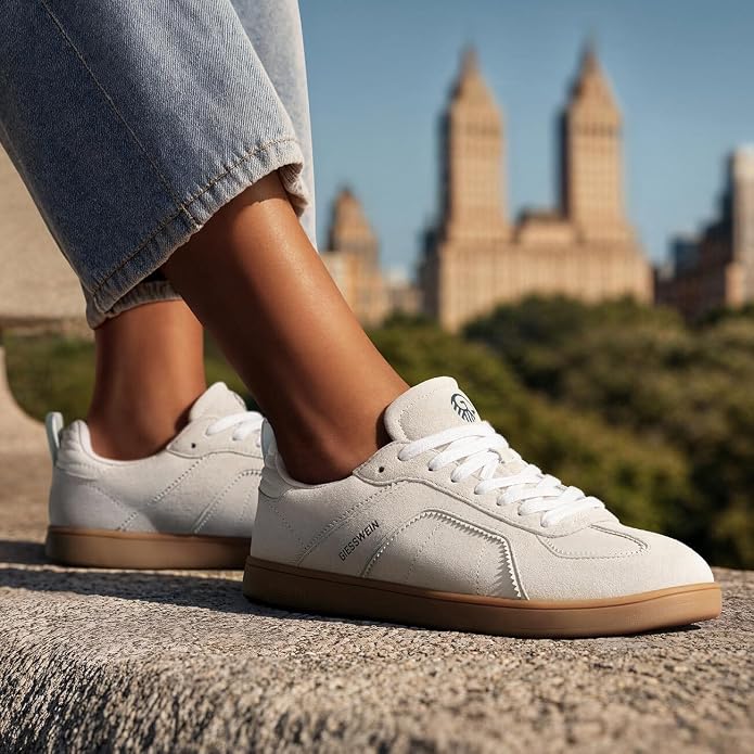 Giesswein Dames Sneakers van Suède – LWG-gecertificeerd Leer – Merino Voering & Voetbed – Antislip Zool – Beige