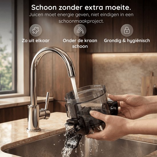 Safecourt Kitchen Slow Juicer - krachtige motor [Pre-cutter & Cold-press technologie] - eenvoudige reiniging - BPA-vrij - sapcentrifuge Roze