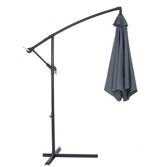Kingsleeve Zweefparasol - Ø300cm UV bescherming 80+ - Antraciet