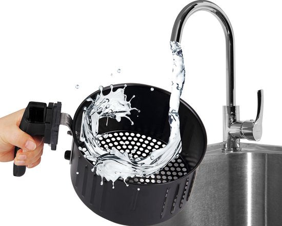 Monzana Hetelucht Friteuse - 6,5 L XXL LED & Timer 1850W - Zwart