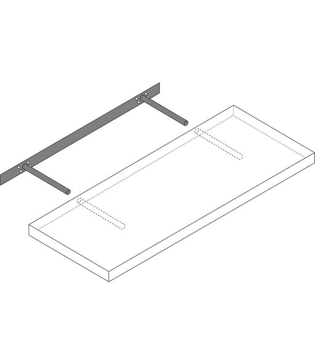 Casaria Wandplank Zwevend - 110 cm 15kg Belastbaar - Hoogglans Grijs